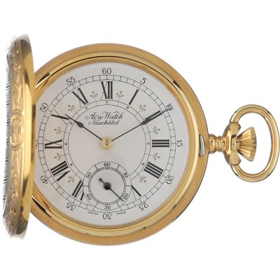 Relojes de bolsillo Aerowatch Pocket watches APW1082HW Savonette Les Fleurs-de-lis