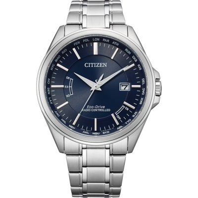 Citizen Eco-Drive PCAT - Reloj para hombre, esfera negra, acero inoxidable,  plateado, Pulsera de plata, esfera negra