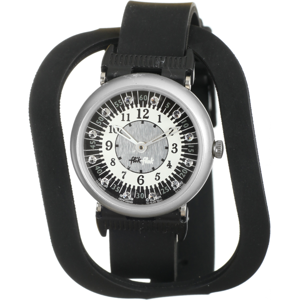 Reloj Flik Flak 5+ Power Time FPN050 Shaped on Black