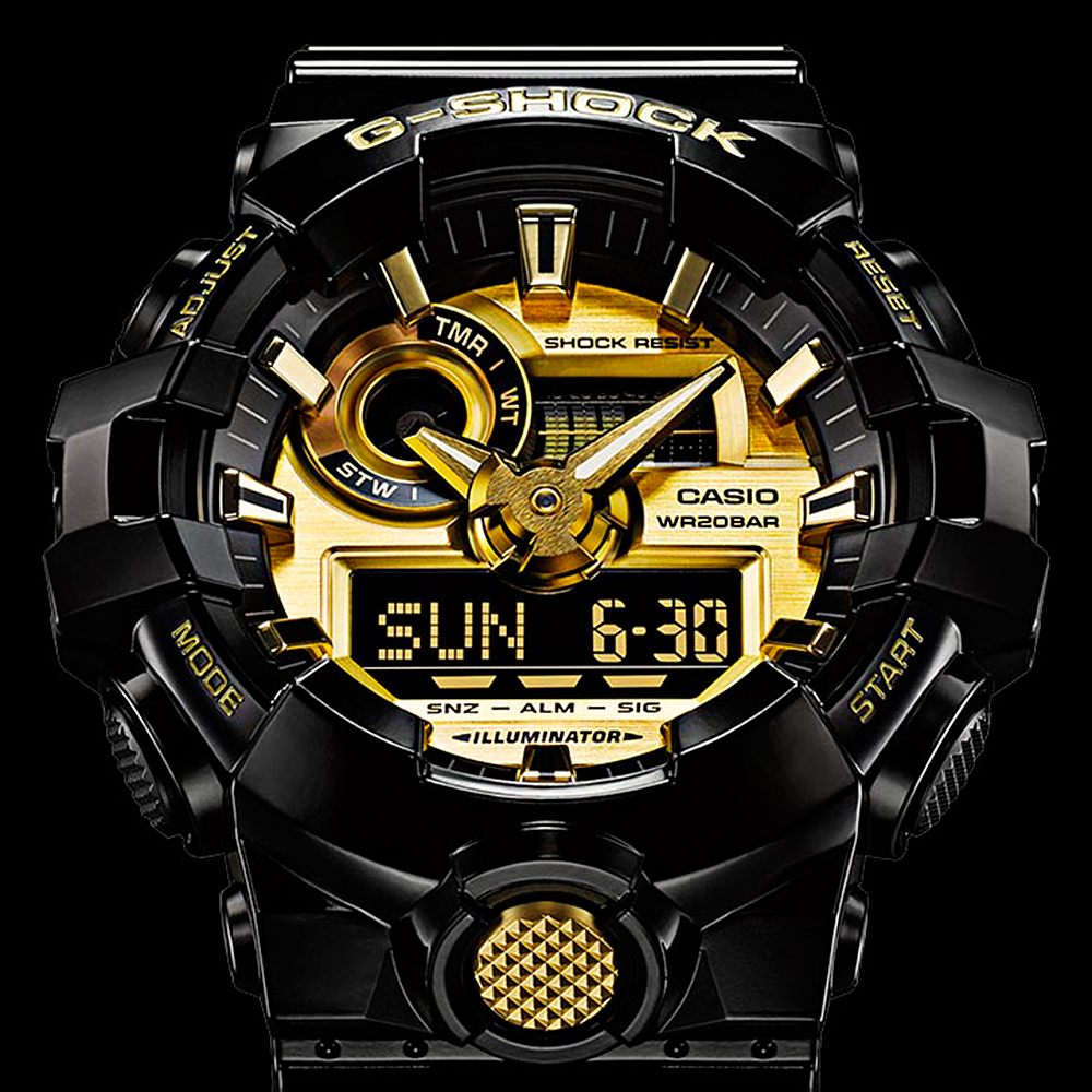 Venta > g shock negro dorado > en stock