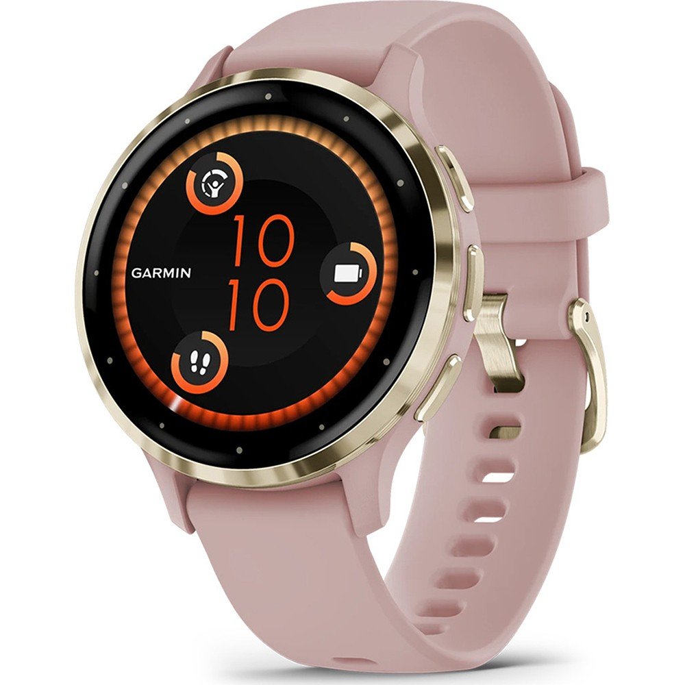 Smartwatch Garmin Venu SQ 2 Music Edition Notificaciones Frecuencia  Cardíaca GPS Oro Rosa y Blanco