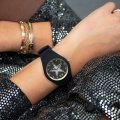 Black and gold ladies quartz watch with star dial Coleccion otoño-Invierno Ice-Watch
