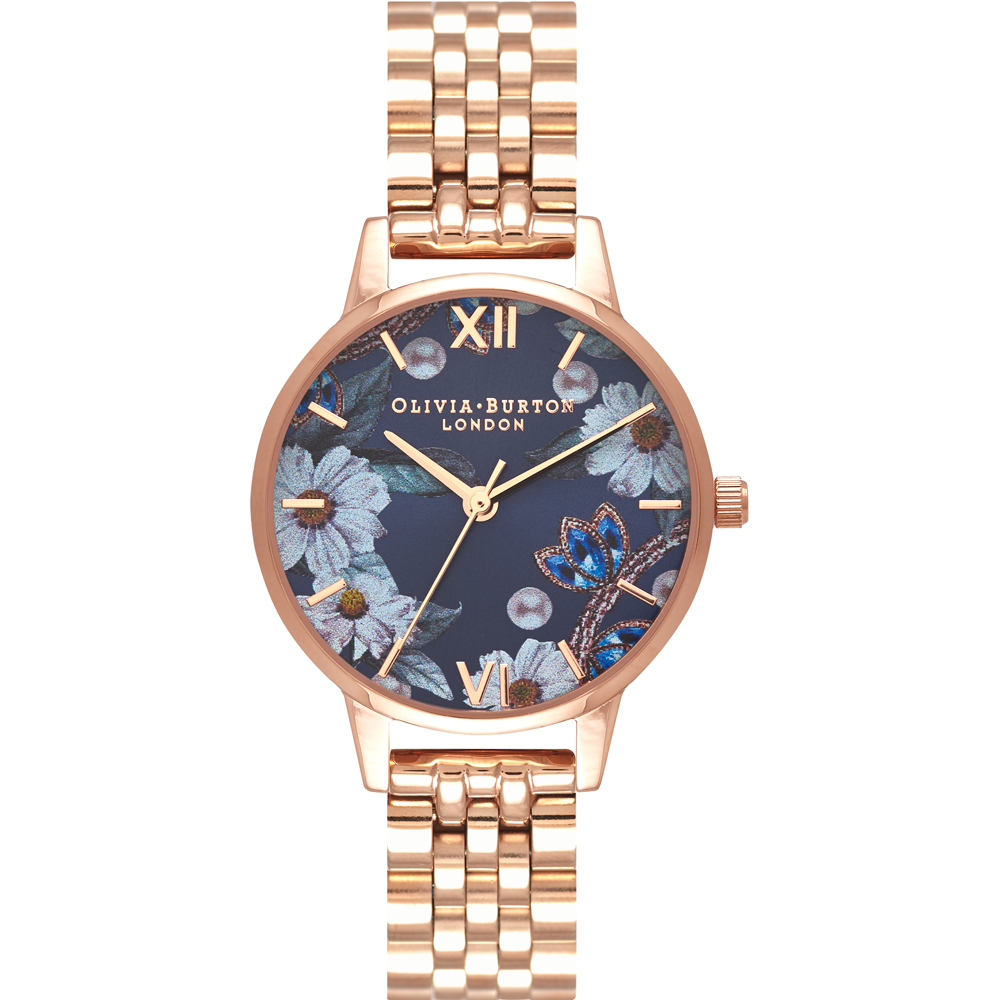 Reloj Olivia Burton OB16BF17 Navy Sunray & Rose Godl Bracelet