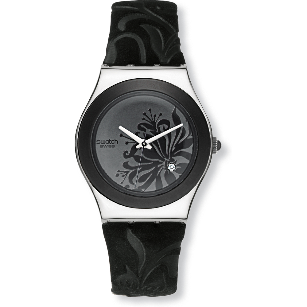 Swatch Irony Medium YLS146 Black Flower Reloj