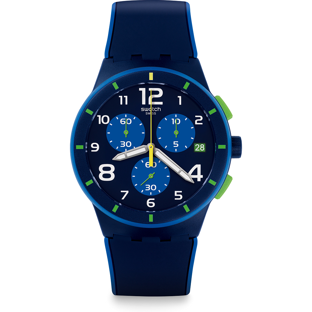 Reloj Swatch New Chrono Plastic SUSN409 Bleu Sur Bleu