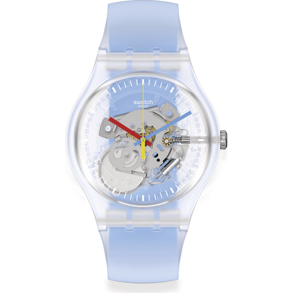 Expired I read a book every time Reloj Swatch NewGent SUOK156 Clearly Blue Striped • EAN: 7610522847668 •  Reloj.es