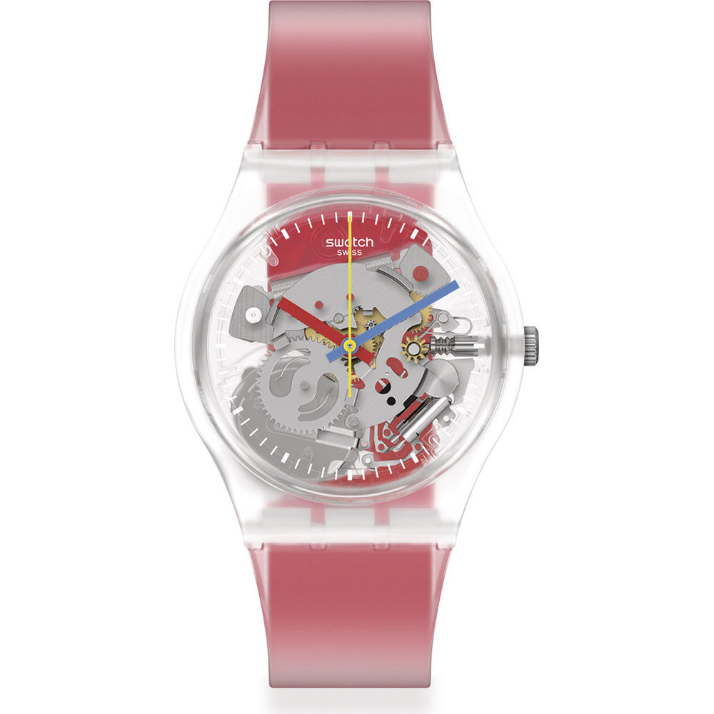 Reloj Swatch Standard Gents GE292 Clearly Red Striped