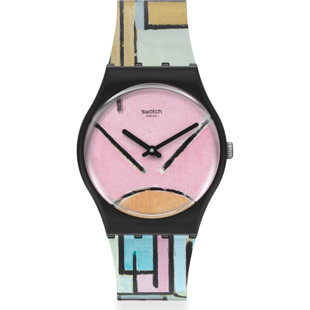 Reloj Swatch Standard Gents GZ350 Composition in oval with color planes 1 - by Piet Mondriaan