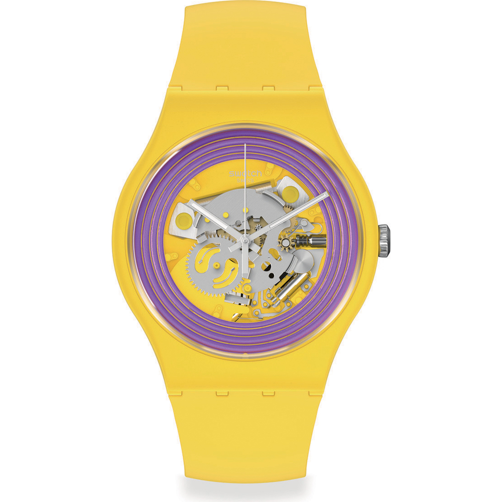 Reloj Swatch NewGent SO29J100 Purple Rings Yellow