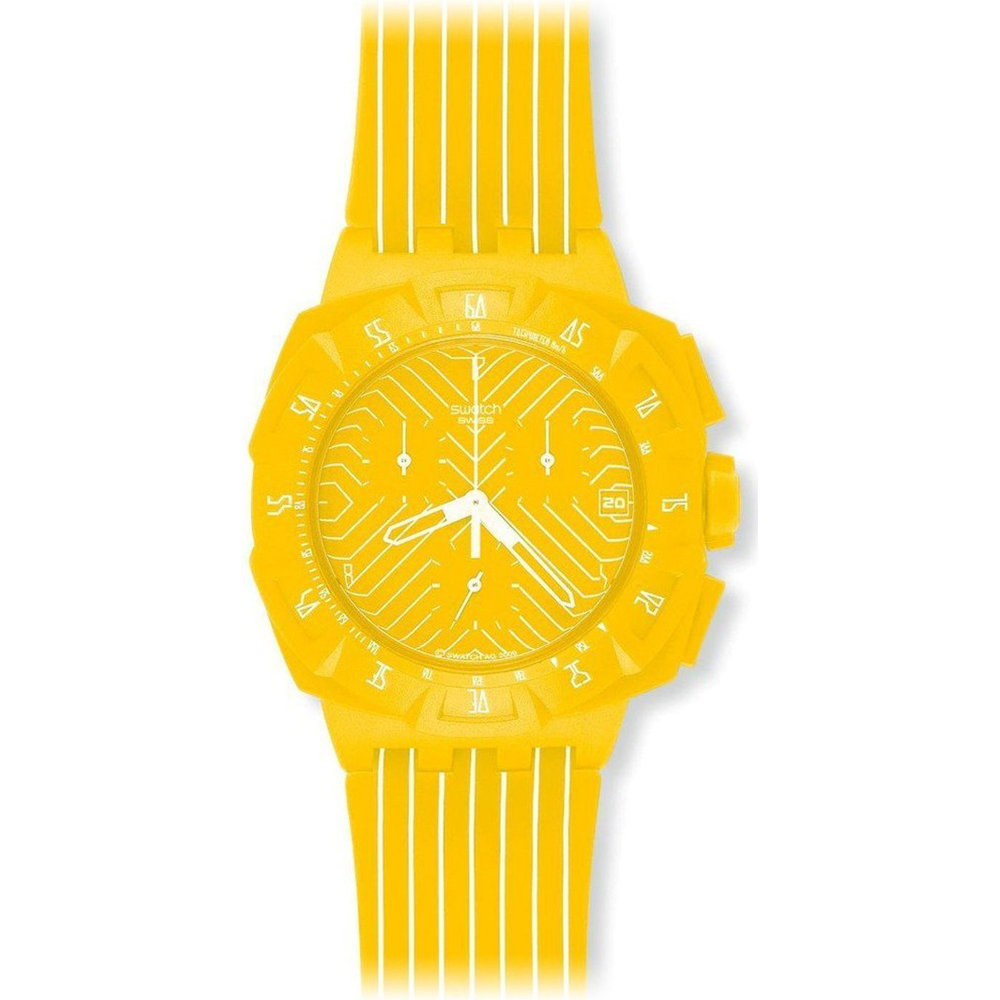 Reloj Swatch Chrono Plastic SUIJ400 Yellow Run