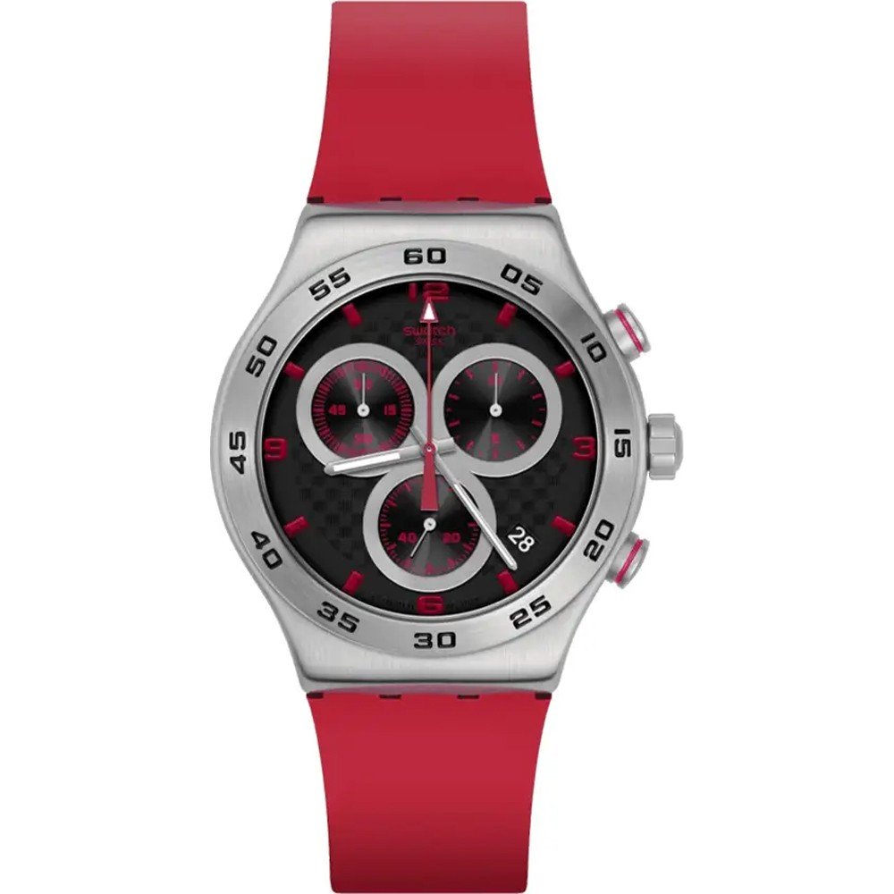 Reloj Swatch Irony - Chrono New YVS524 Crimson Carbonic Red
