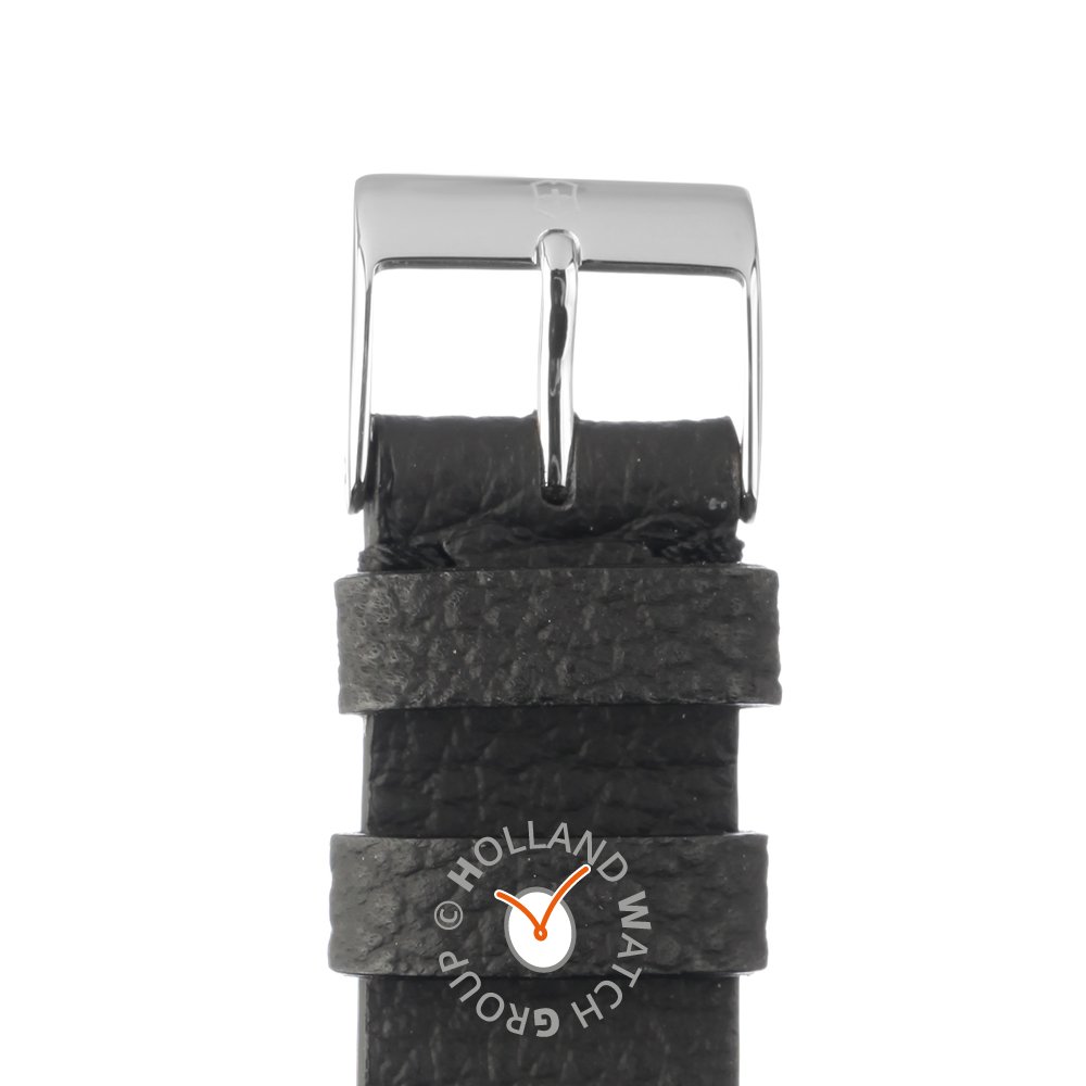 Correa de reloj de cuero negro de 21 mm con hebilla plateada - De  liberación rápida, ¡En stock!